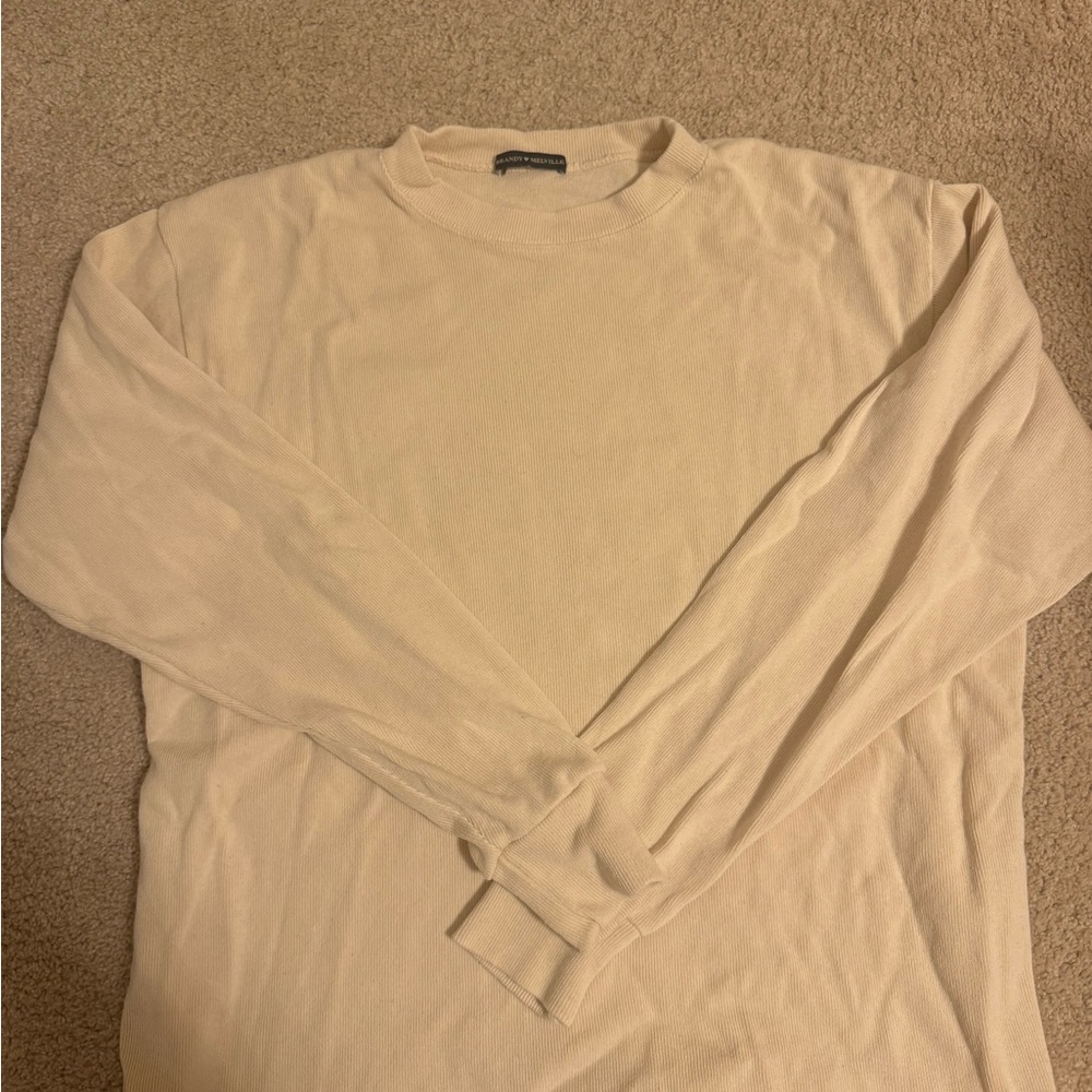 Brandy Melville Cream Long Sleeve Sweater
